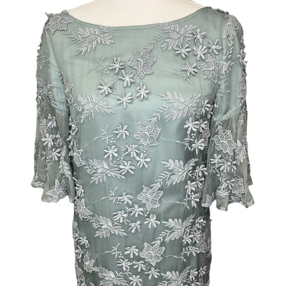 Sundance Chiffon Embroidered Dress Green - Picture 3 of 7